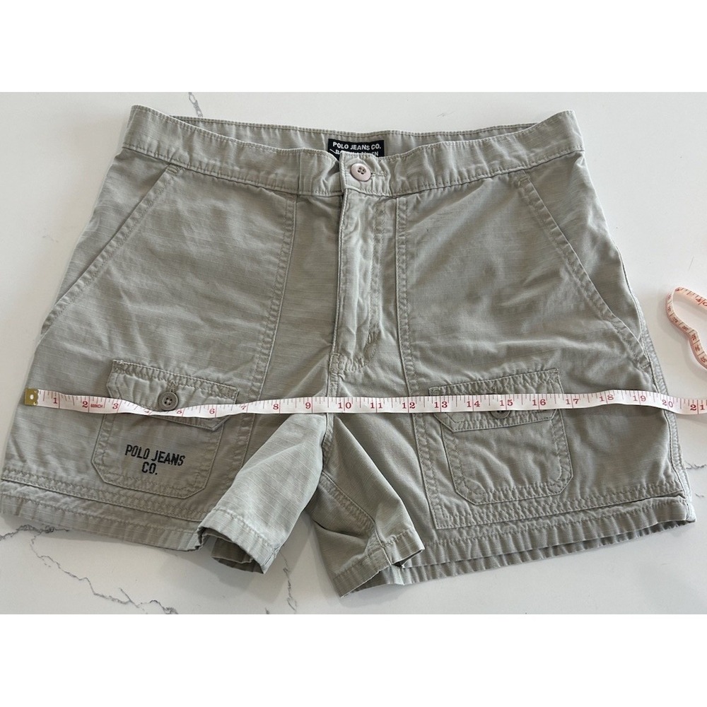 2000s khaki Ralph Lauren Polo Cargo Shorts Pockets Womens Vintage - Picture 7 of 8
